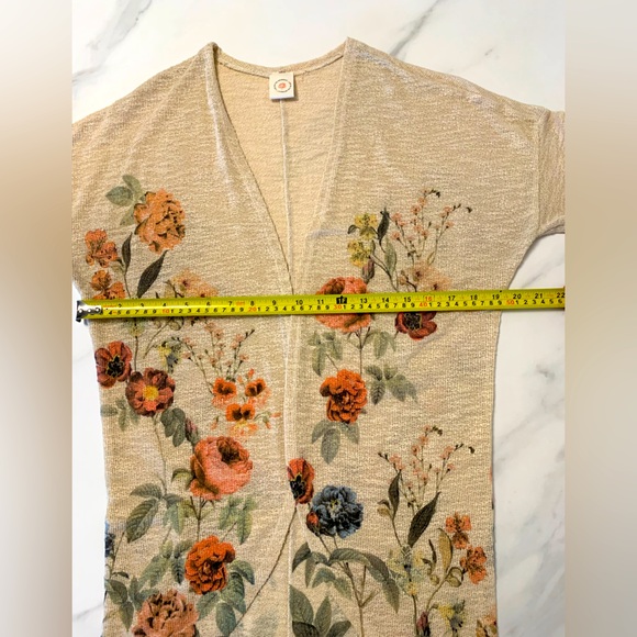 Live In The Moment Women’s Floral Flowy Open-Front Cardigan Size S - Picture 3 of 4